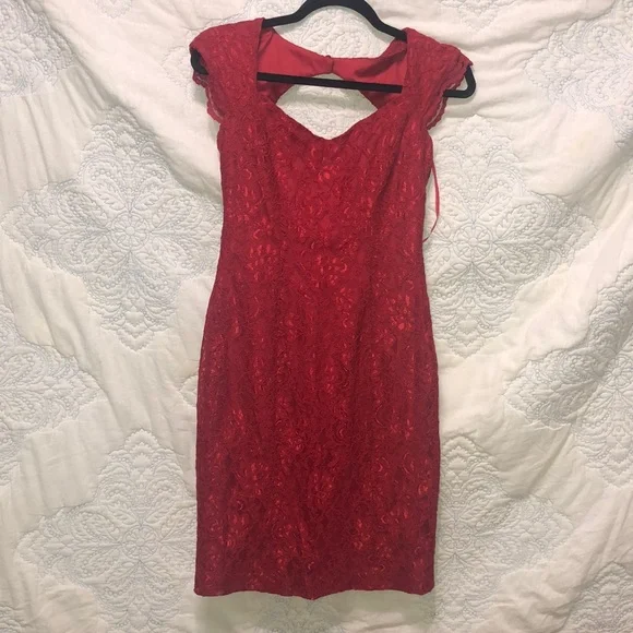ralph lauren red lace dress Dexter Lace Dress